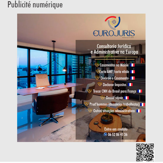 La création de la publicité numérique pour la société Eurojuris.
La société Eurojuris est une entreprise internationale qui opère principalement en France et au Portugal.